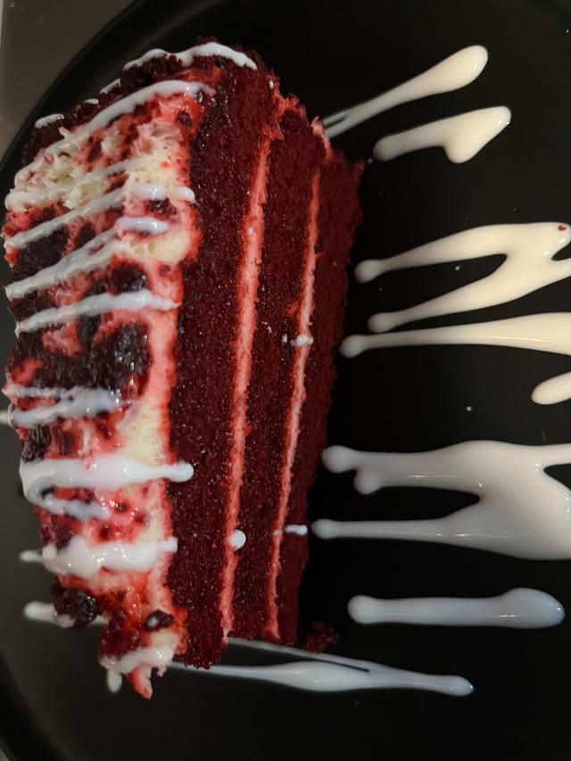 Red Velvet Cheesecake Slice.
