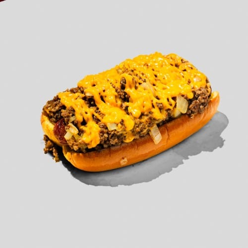 Chopped Cheese Hot Dog.