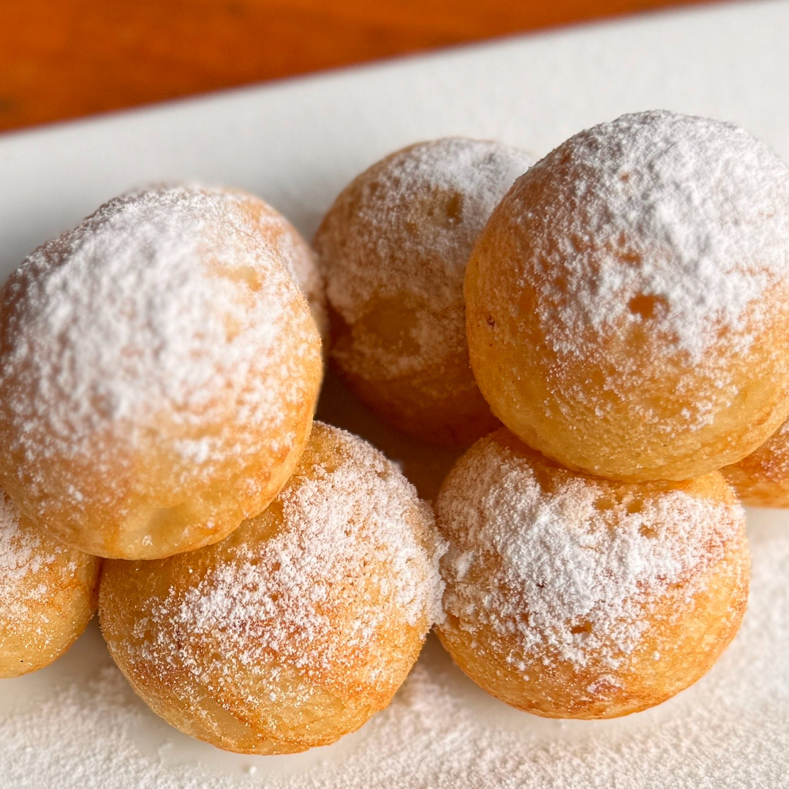 Stuffed Beignets with Hazelnut Filling.